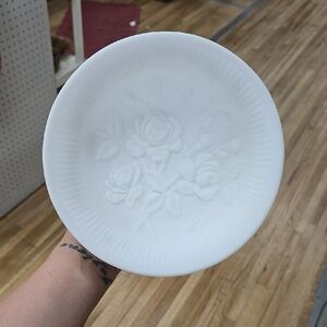 White Floral Embossed Plate